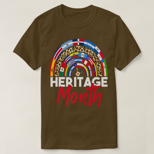 Camiseta Leopard Rainbow Hispanic Heritage Mont Tshirt Lat (Frente do Design)