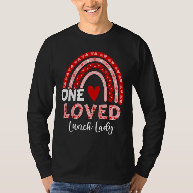 Camiseta Leopard Rainbow One Loved Lunch Lady Namorados Da (Frente)