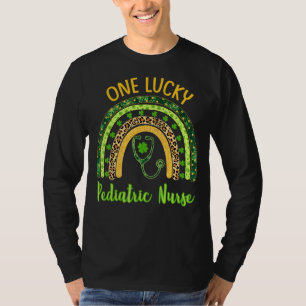 Camiseta Leopard Rainbow One Lucky Pediátrico Enfermeira Ru