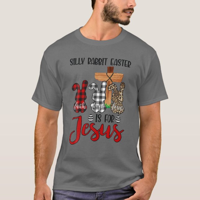 Camiseta Leopard Red Plaid Bunny, Silly Rabbit Easter Is Fo (Frente)