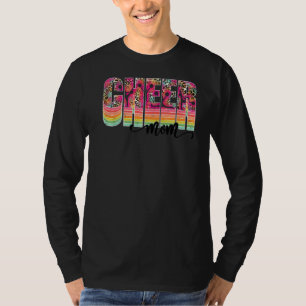 Camiseta Leopard Retro Cheer Mãe Dia de as mães Cheerhead