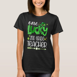 Camiseta Leopard Shamrock Uma Rua Professora De segundo Sor