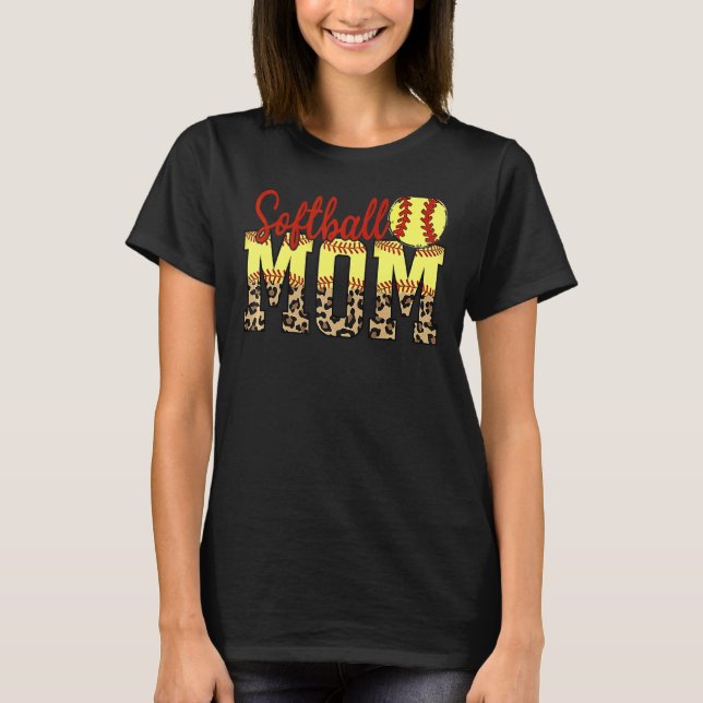 Camiseta Leopard Softball Dia da Mãe Dia de as mães 2022 (Frente)