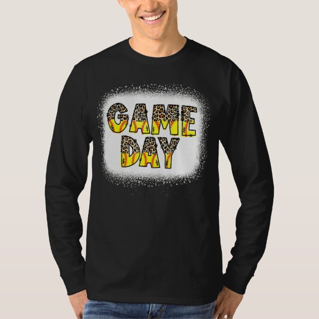 Camiseta Leopard Softball Game Day Vibes Softball Mãe Softb (Frente)