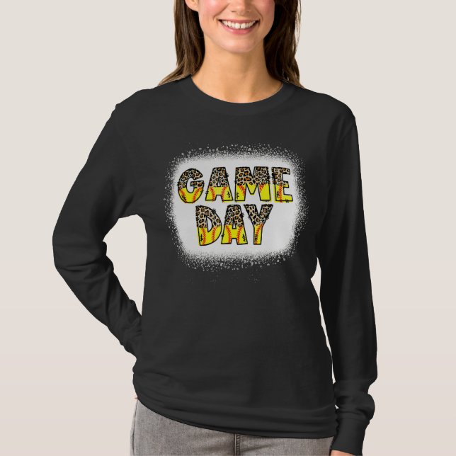 Camiseta Leopard Softball Game Day Vibes Softball Mãe Softb (Frente)