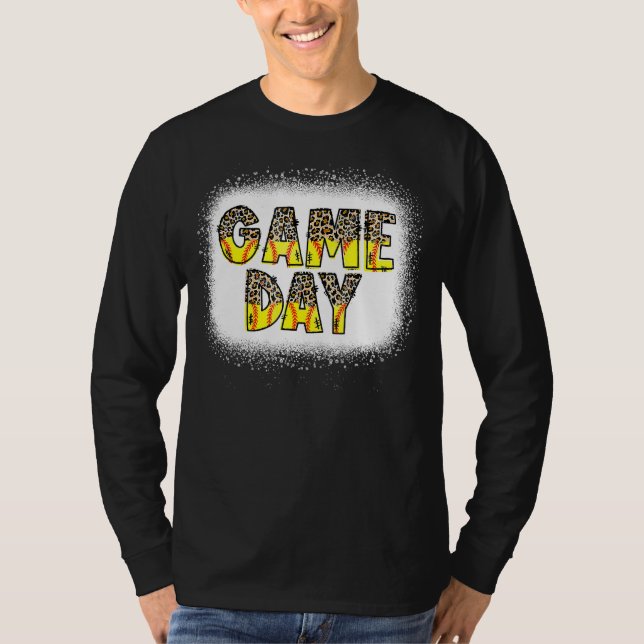 Camiseta Leopard Softball Game Day Vibes Softball Mãe Softb (Frente)