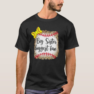 Camiseta Leopard Softball Irmã Maior Dia de Jogo de Ventila
