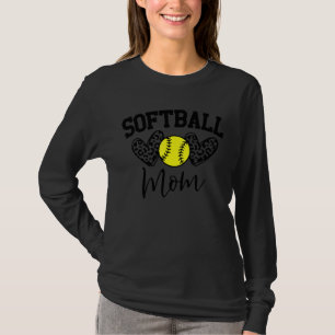 Camiseta Leopard Softball Mãe Jogo de Softball Vibes Mothe