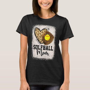 Camiseta Leopard Softball Mãe Jogo de Softball Vibes Mothe