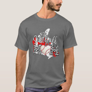 Camiseta Leopard Softball Mãe Jogo de Softball Vibes Mothe