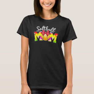 Camiseta Leopard Softball Mãe Tie Dye Jogos de Softball Mot