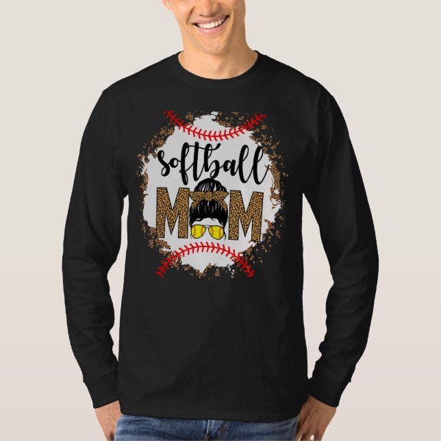 Camiseta Leopard Softball Mãe Viva Cabelos Malditos M (Frente)