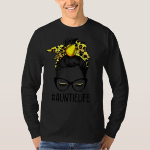 Camiseta Leopard Softball Tia Life Mensageiro Dia do Jogo M