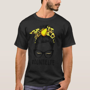 Camiseta Leopard Softball Tia Life Mensageiro Dia do Jogo M