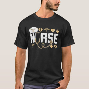 Camiseta Leopard Stethoscope Scrub Life Para Um Nu Registra