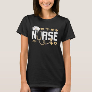 Camiseta Leopard Stethoscope Scrub Life Para Um Nu Registra