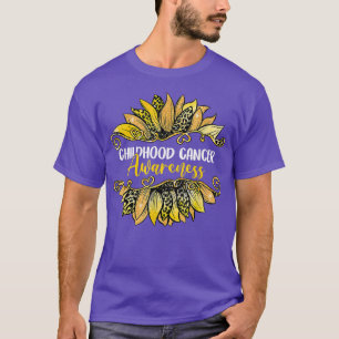 Camiseta Leopard Sunflower Childhood Cancer Awareness Pink