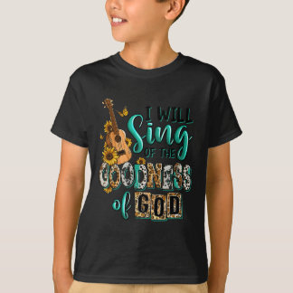 Camiseta Leopard Sunflower Christian I Will Sing Of Goodnes