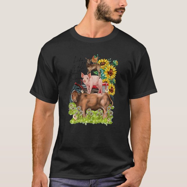 Camiseta Leopard Sunflower Farm Animals Vegan Life Is About (Frente)