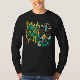 Camiseta Leopard Sunflower Jesus É A Âncora Da Minha Alma C