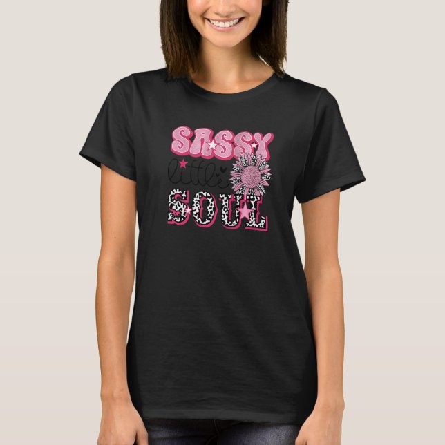 Camiseta Leopard Sunflower Sassy Little Soul Western Counte (Frente)