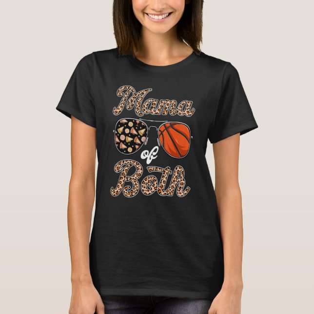 Camiseta Leopard Sunglass Anima Basquete Mãe De Ambos Mo (Frente)