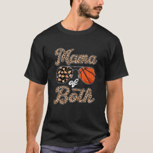 Camiseta Leopard Sunglasses Cheer Basketball Mom Of Both Mo