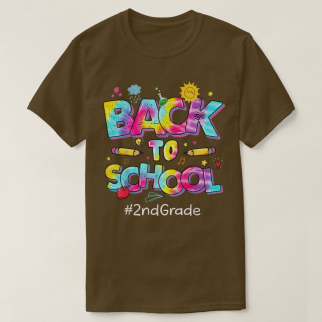 Camiseta Leopard Tie Dye 2nd Grade Teacher Student Back To  (Frente do Design)