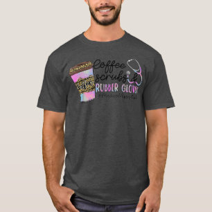 Camiseta Leopard Tie Dye Café Esfrega Luvas Assistência Méd