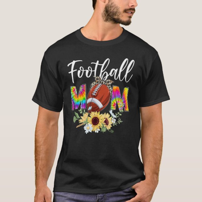 Camiseta Leopard Tie Dye Futebol da mamãe Dia do Jogo da Vi (Frente)