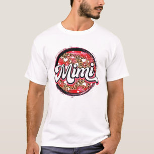 Camiseta Leopard Tie Dye Hearts Mimi Family Dia de os namor