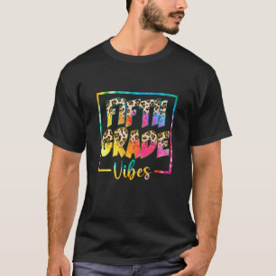 Camiseta Leopard Tie Dye Hello 5 Grade Vibes Primeiro Dia D