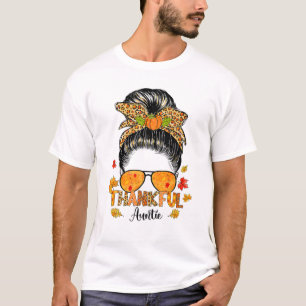 Camiseta Leopard Tuna Agradável Queda Mensagem Bun Obrigado