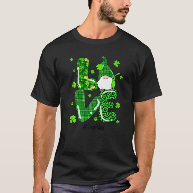 Camiseta Leopard Xadrez Verde Irlandesa Welder Gnoma Rua Pa (Frente)