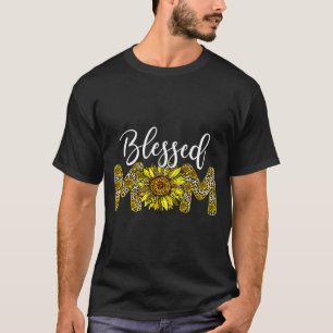 Camiseta Leopardo abençoado mamãe girassol vida de mãe dia