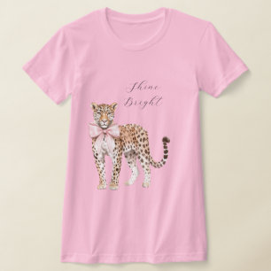 Camiseta Leopardo-Arco Rosa-Chic