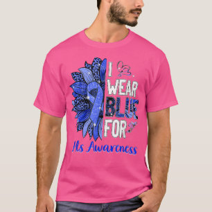 Camiseta Leopardo-azul Girassol Eu visto azul para Als Awar