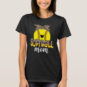 Camiseta Leopardo Baseball Softball Dia da Mãe Jogo da Vida