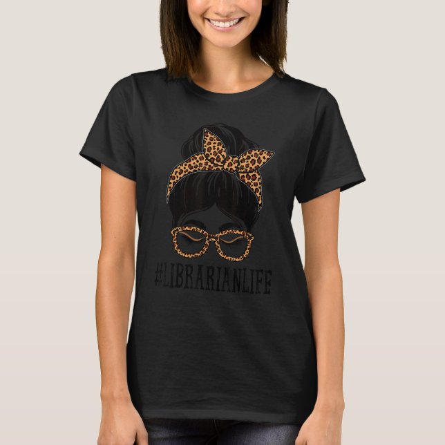 Camiseta Leopardo Bibliotecário Mensagens Trazem Mulheres D (Frente)