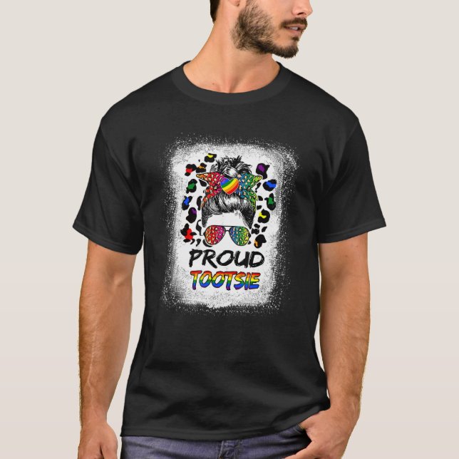 Camiseta Leopardo Branqueado Orgulhoso Tootsie Lgbtq Orgulh (Frente)