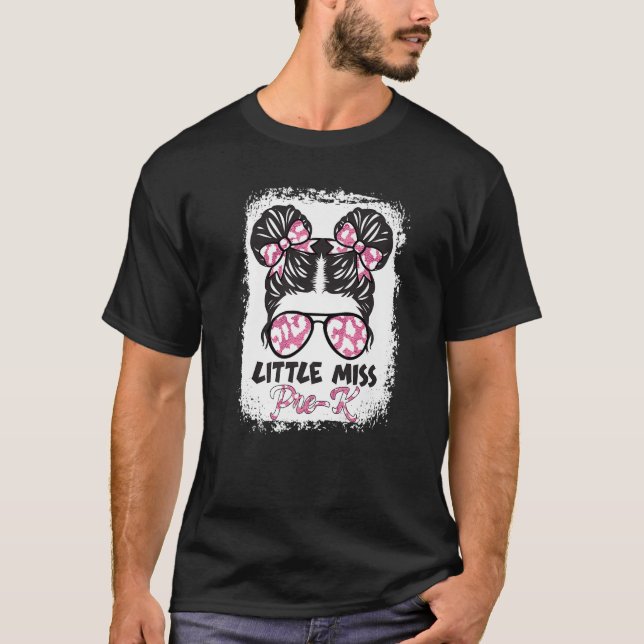Camiseta Leopardo Branqueado Pequena Miss Pré K Pré-Escola  (Frente)
