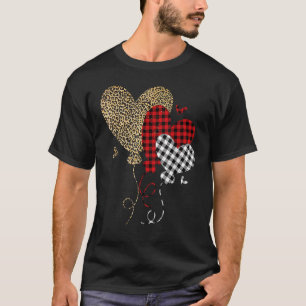 Camiseta Leopardo Búfalo Vermelho Preto Xadrez Coração Engr
