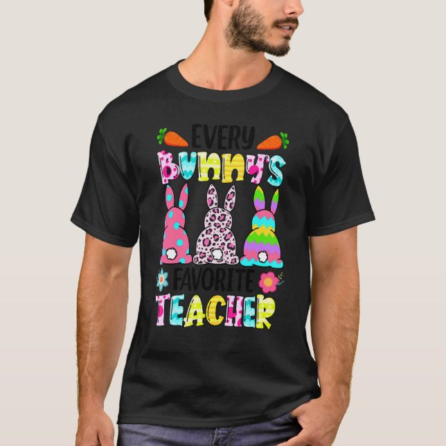 Camiseta Leopardo Cada Bunnys É Coelhos De Professores Favo (Frente)
