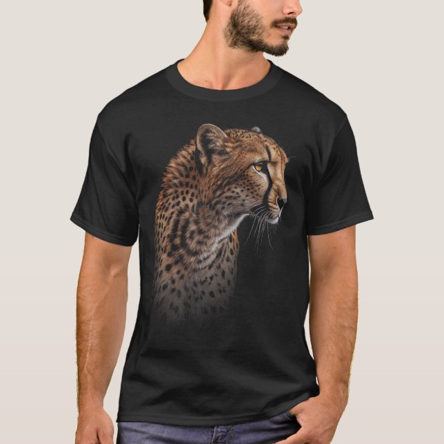 Camiseta Leopardo Cheetah Tiger Lepard Face Lion Cat (Frente)