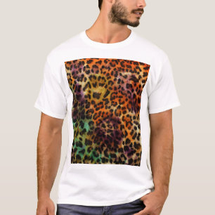 Camiseta Leopardo Colorido: Textura de Abstrato