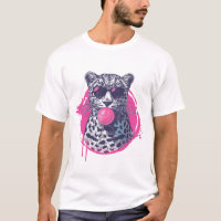 Leopardo com óculos de sol e pastilha elástica