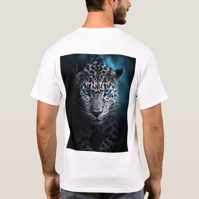 Camiseta Leopardo com T-Shirt Azul (Verso)