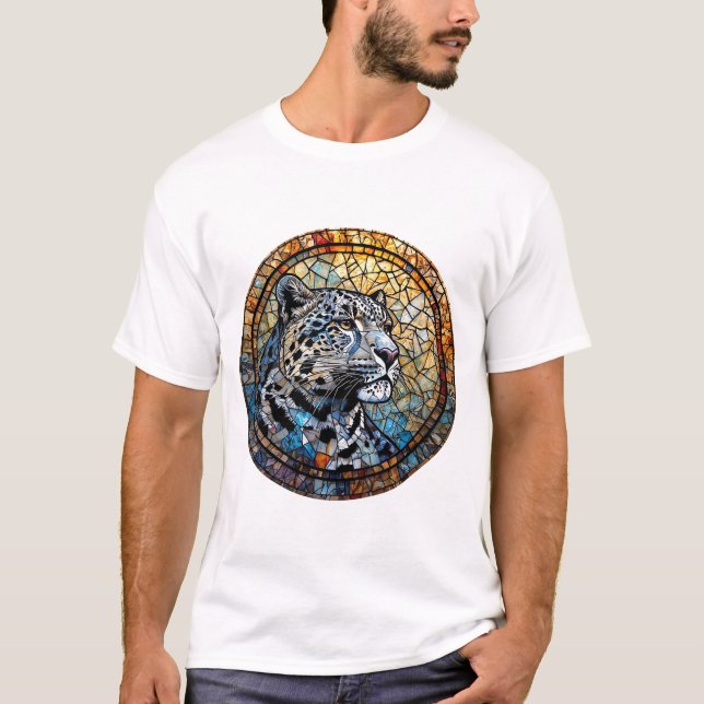 Camiseta Leopardo com Tons Quentes e Frios (Frente)