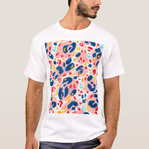 Camiseta Leopardo: cor d'água pintada à mão.