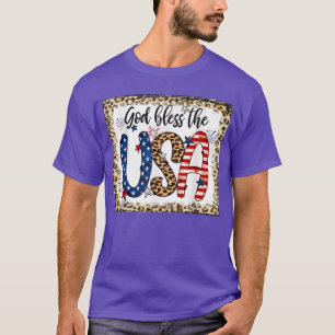 Camiseta Leopardo Da América Do deus abençoe, 4 De Julho Pa